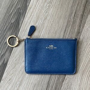 Coach Navy Leather Key Holder